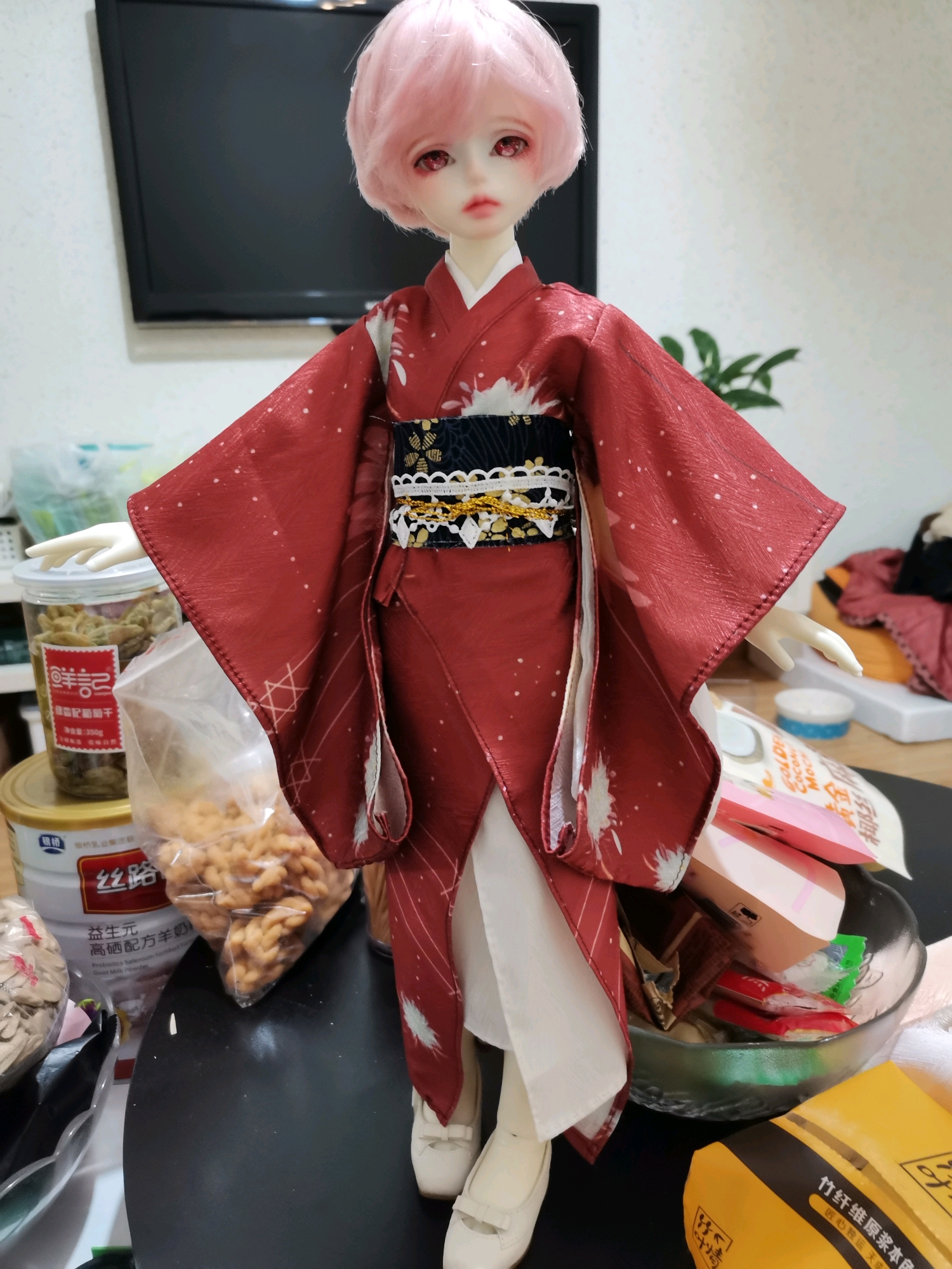 自己画的柄图和服勺.