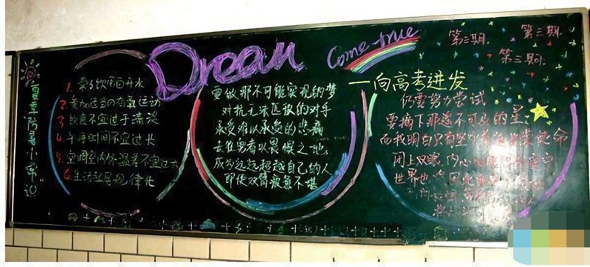 老师们,为了激励大家. 教室后面就会出现各种各样的黑板报.