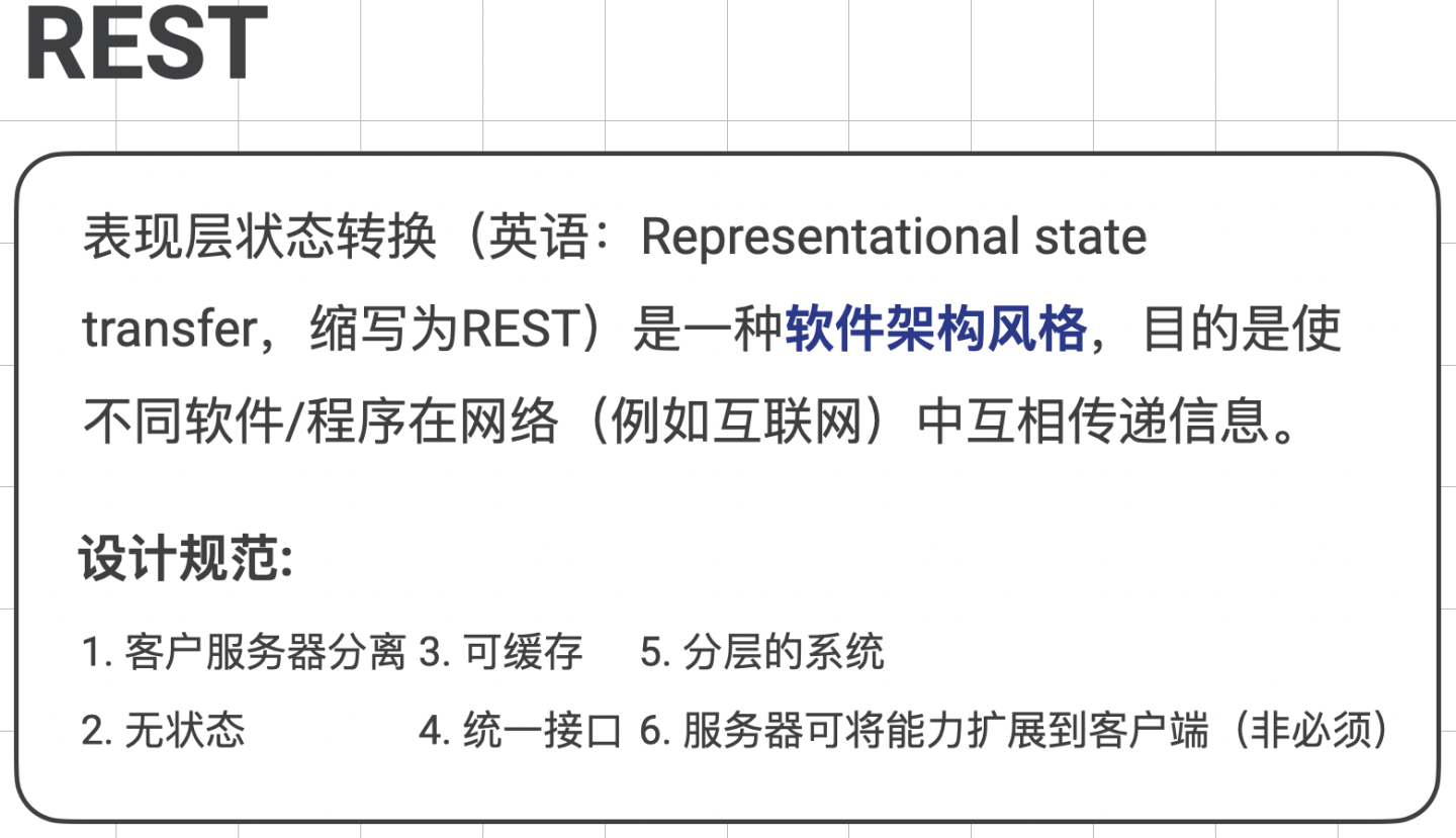 如果一个web api满足所有这些规范,那么它就可以被叫做rest api, 或者