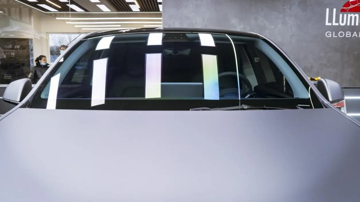 天津汽车贴膜特斯拉model3重金属amg灰改色案例分享