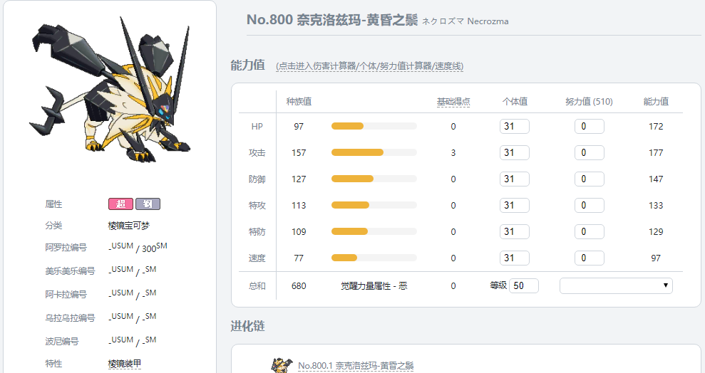 那么再看看究极日月新增的 奈克洛兹玛形态,只是个人看法,没经过实战