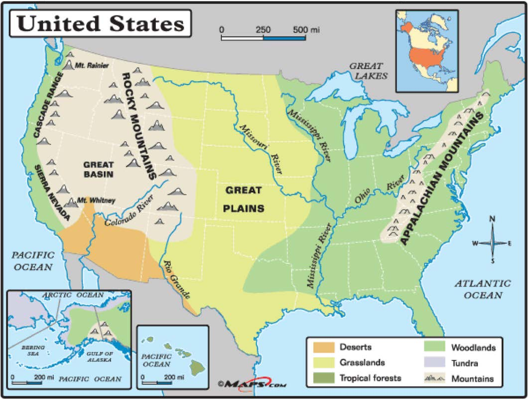 apush【ap美国历史】p1. 行政图与主要河流以及山脉
