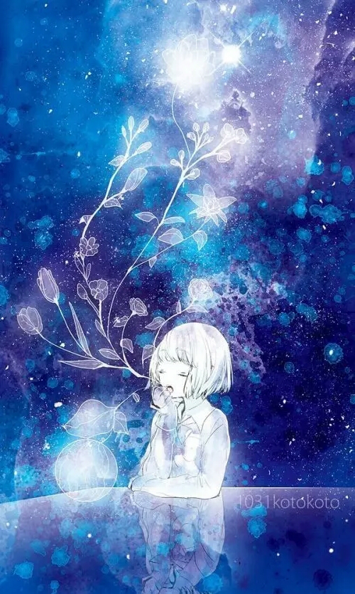 星空图片 二次元 长发,星空图片 二次元 分开 高清图片>二次元 星空下的少女