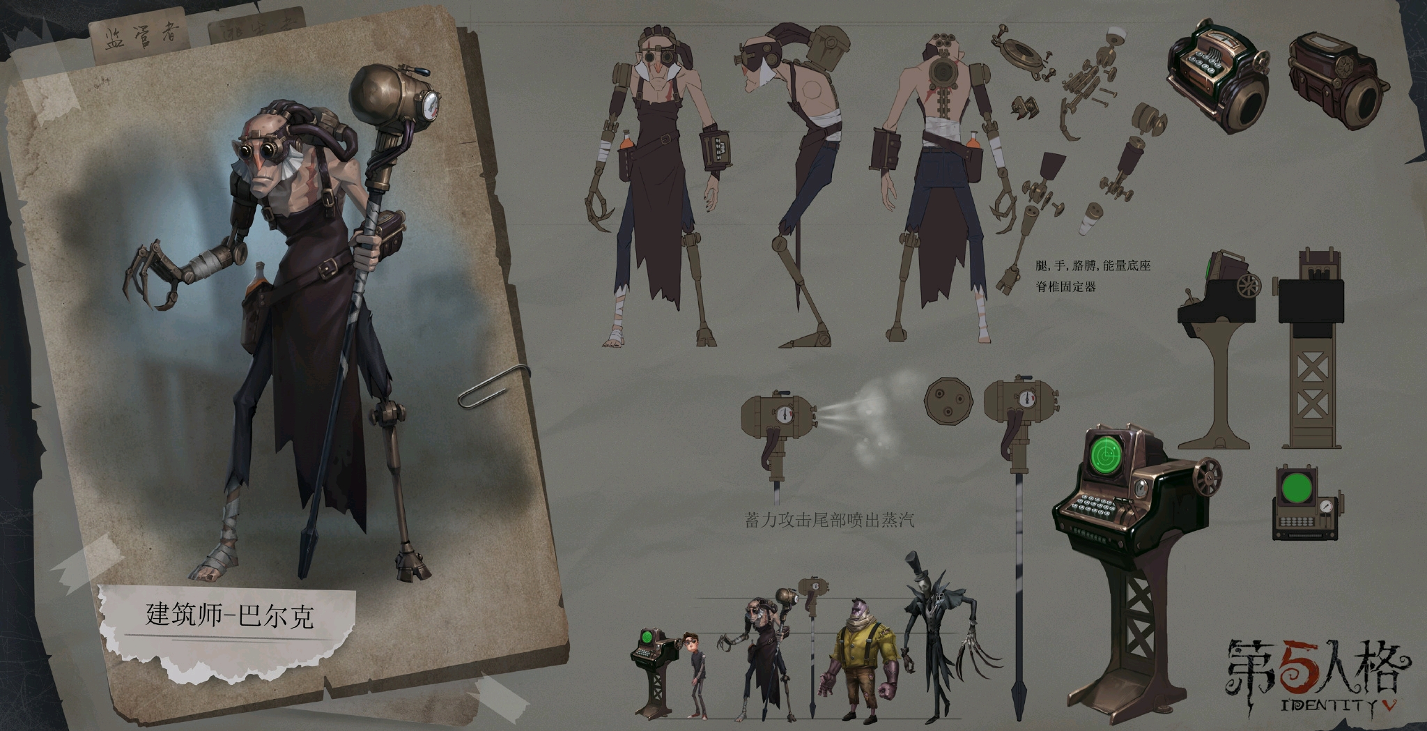 手机游戏 第五人格海报汇总:第三期 这一期是第五人格角色设计原稿的