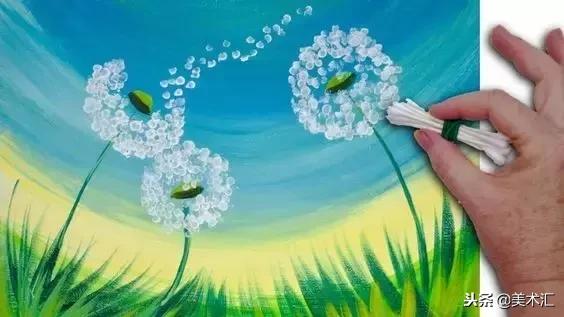 花卉共赏 使用棉签绘制的水彩 水彩并不难画,只要你懂方法 也可以美美