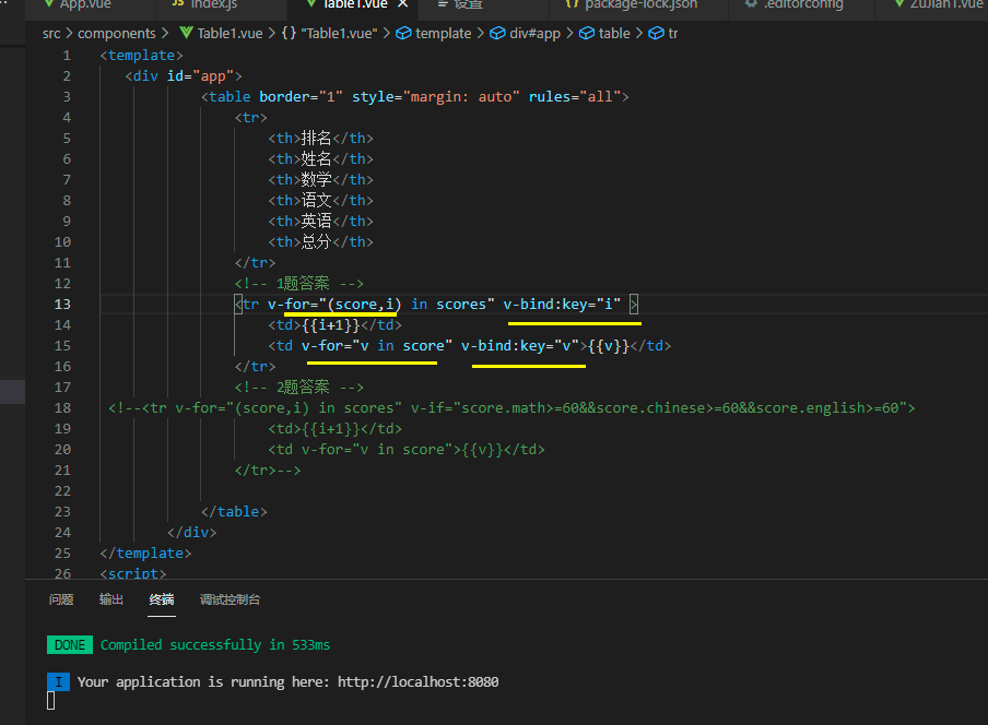 vue:v-for,v-if, key,hbuilder和vscode实现用按钮来分类筛选表格内容