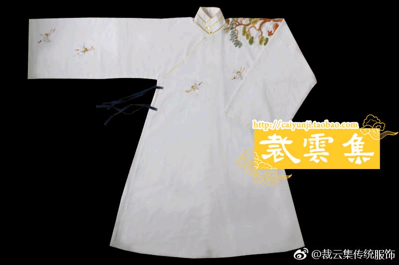 【裁云集】[多色]竖领斜襟横纹地纱衫竖领对襟纱衫披风明制汉服 竖领