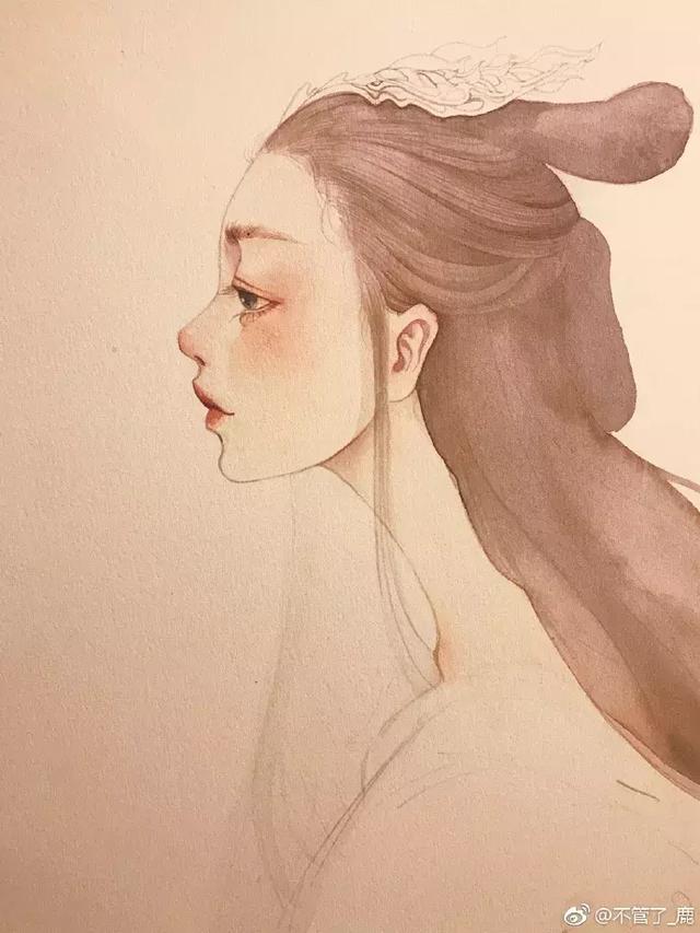 水彩教程 | 教你画一个古风仙女姐姐,快马克起来