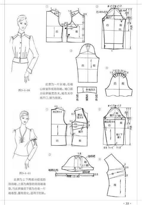 俊美人台小银泡泡袖的做法附案例泡泡袖的图纸