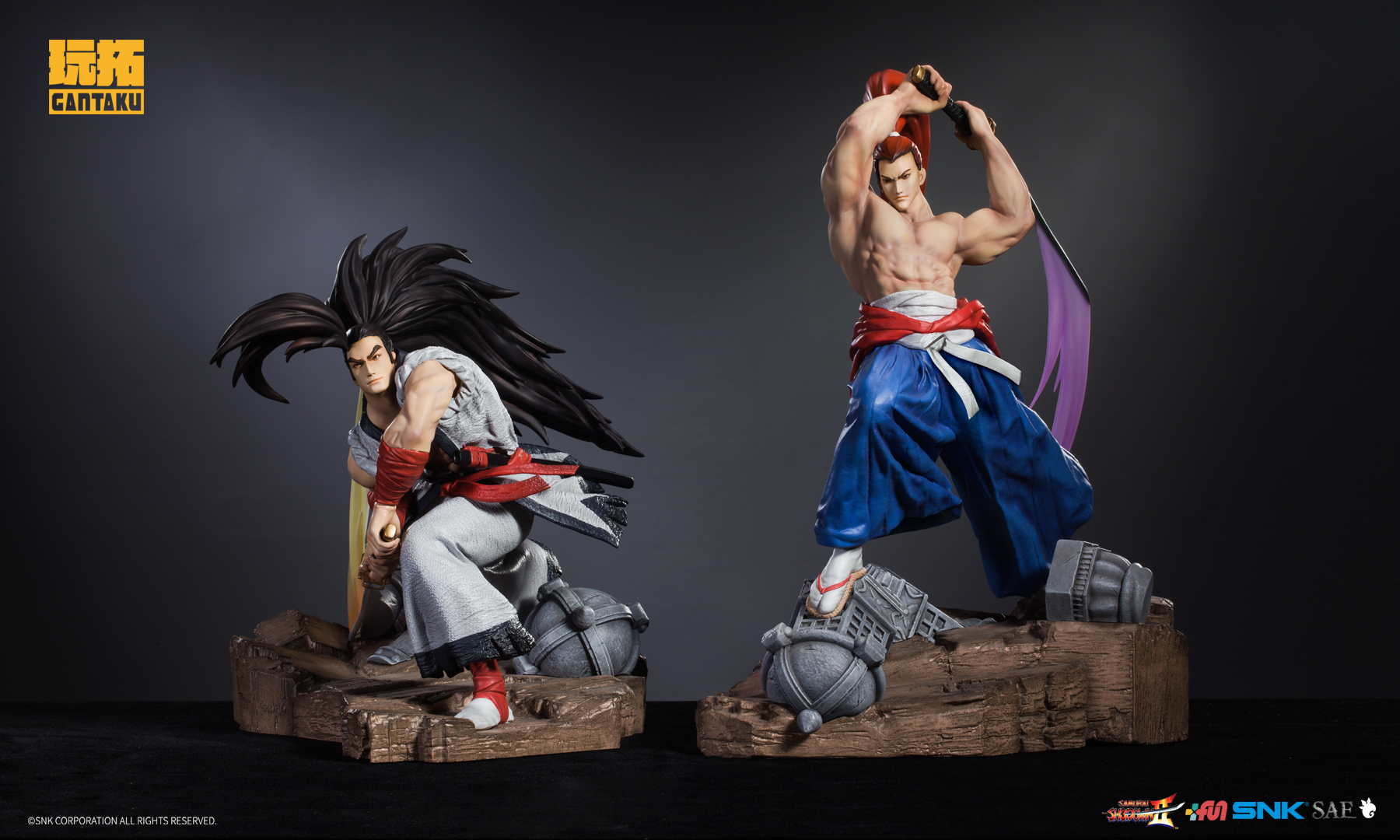 玩拓gantaku 《真侍魂》正版授权 霸王丸vs牙神 1/8 对战场景雕像
