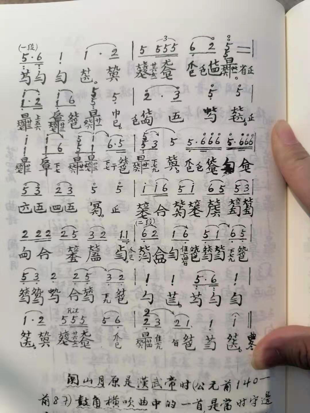 《关山月》古琴减字谱顾大侠版