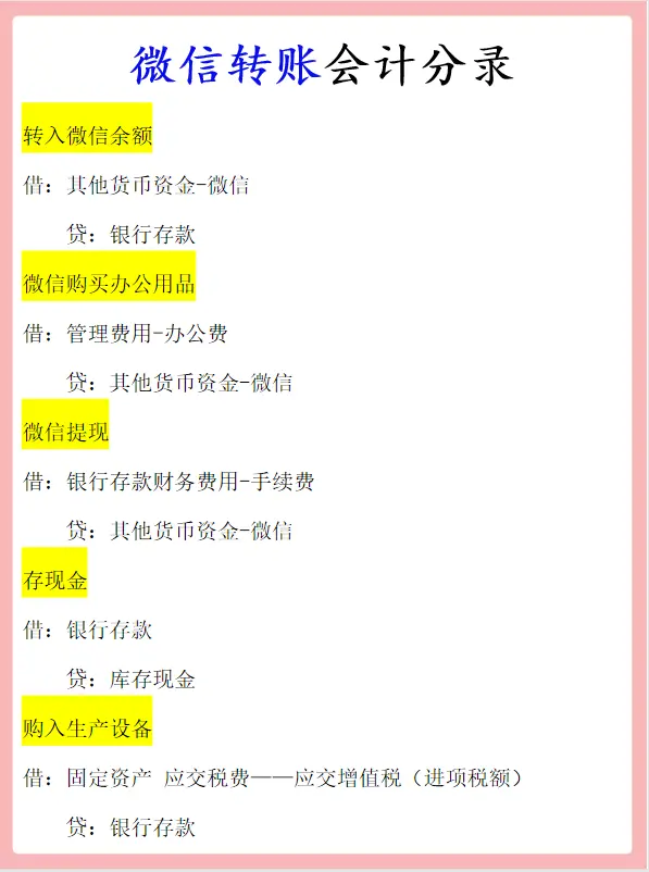 身为一名会计，却不知道微信转账的账务处理，难怪老板不重用你