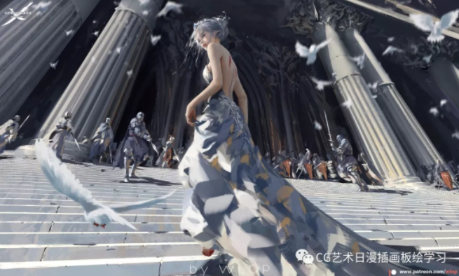 插画鬼刀"就可以下载高清原图了 作品画面多以女性为主角,画感轻松