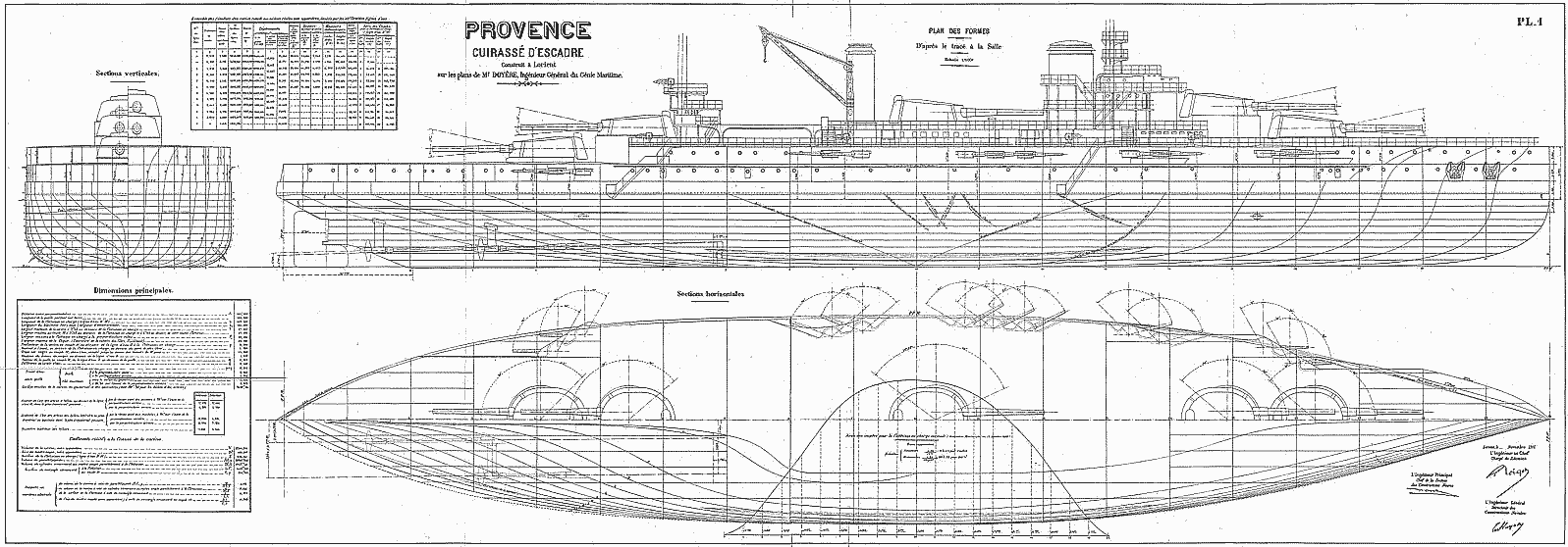 法国战舰普罗旺斯1913年版本原始设计图