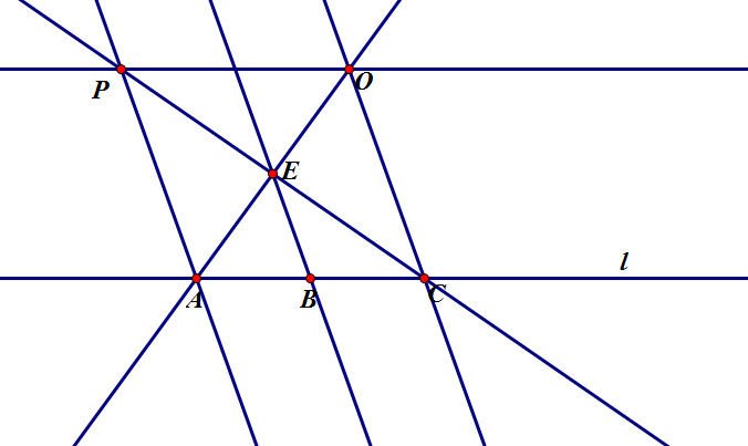 综合以上两个作图,我们可以过一点作任意直线的平行线了,不过我自己