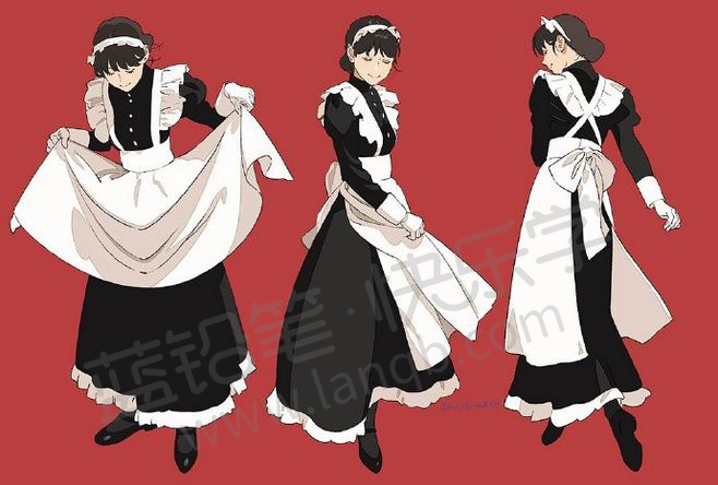女生女仆动漫漫画常见--衣服装(附素材下载)魔宠星画法之之星太奇图片