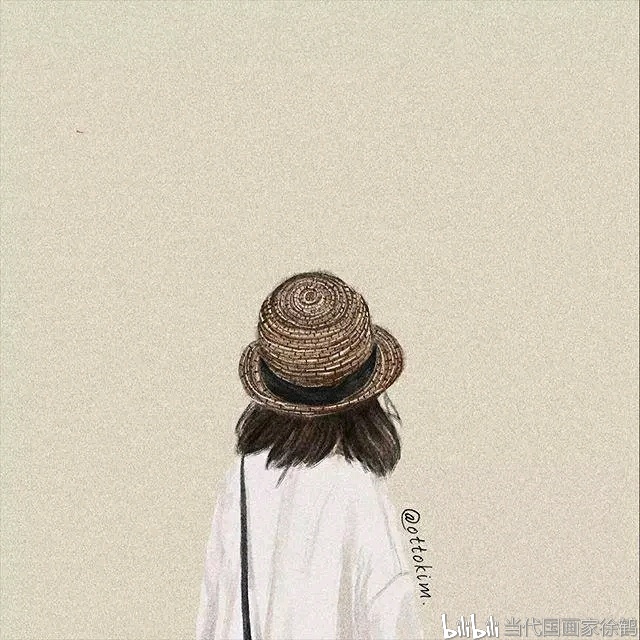 当代国画家徐鹤推荐～灵动女孩背影插画头像集锦