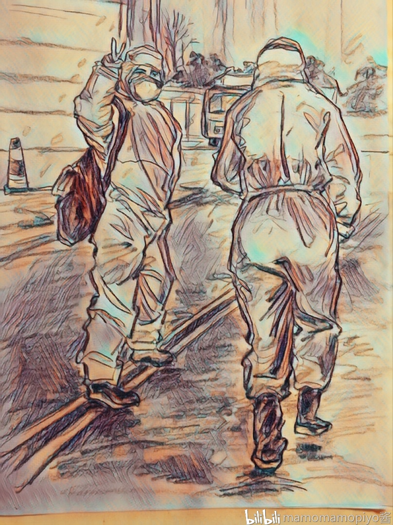 2020抗疫高中生手绘水彩作品