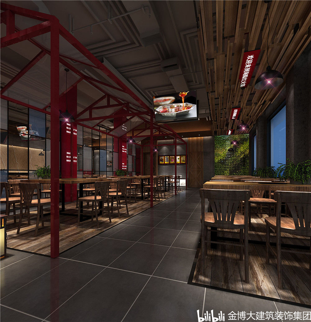 开封海陆红火锅店装修设计公司案例