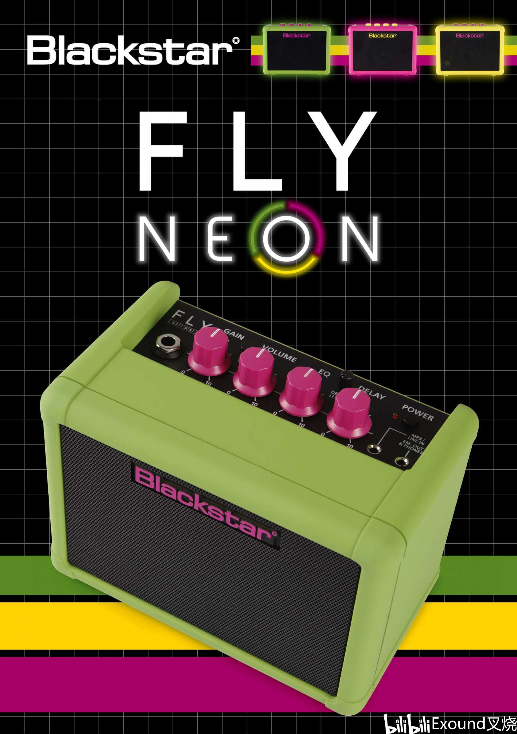 【叉烧网】猛男配色·靓仔最爱! blackstar推出fly neon便捷吉他音箱