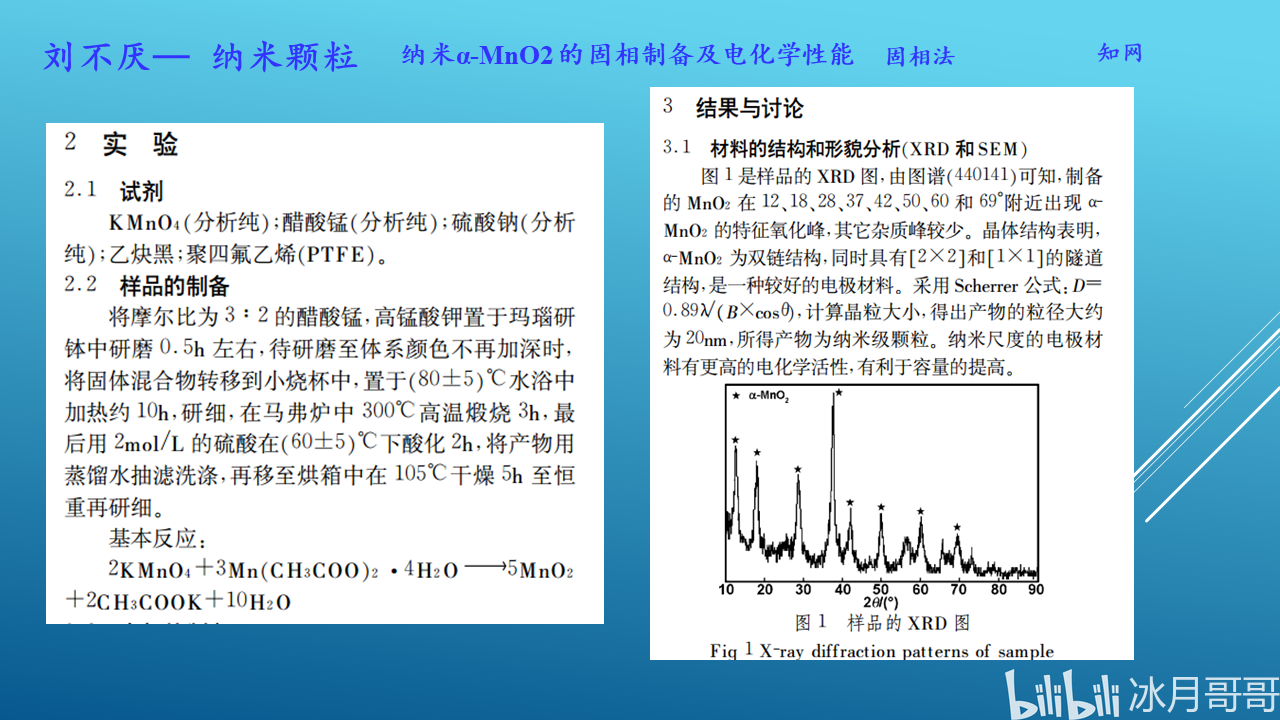 制备纳米二氧化锰的实验方法一nano MnO2 preparation methords 哔哩哔哩