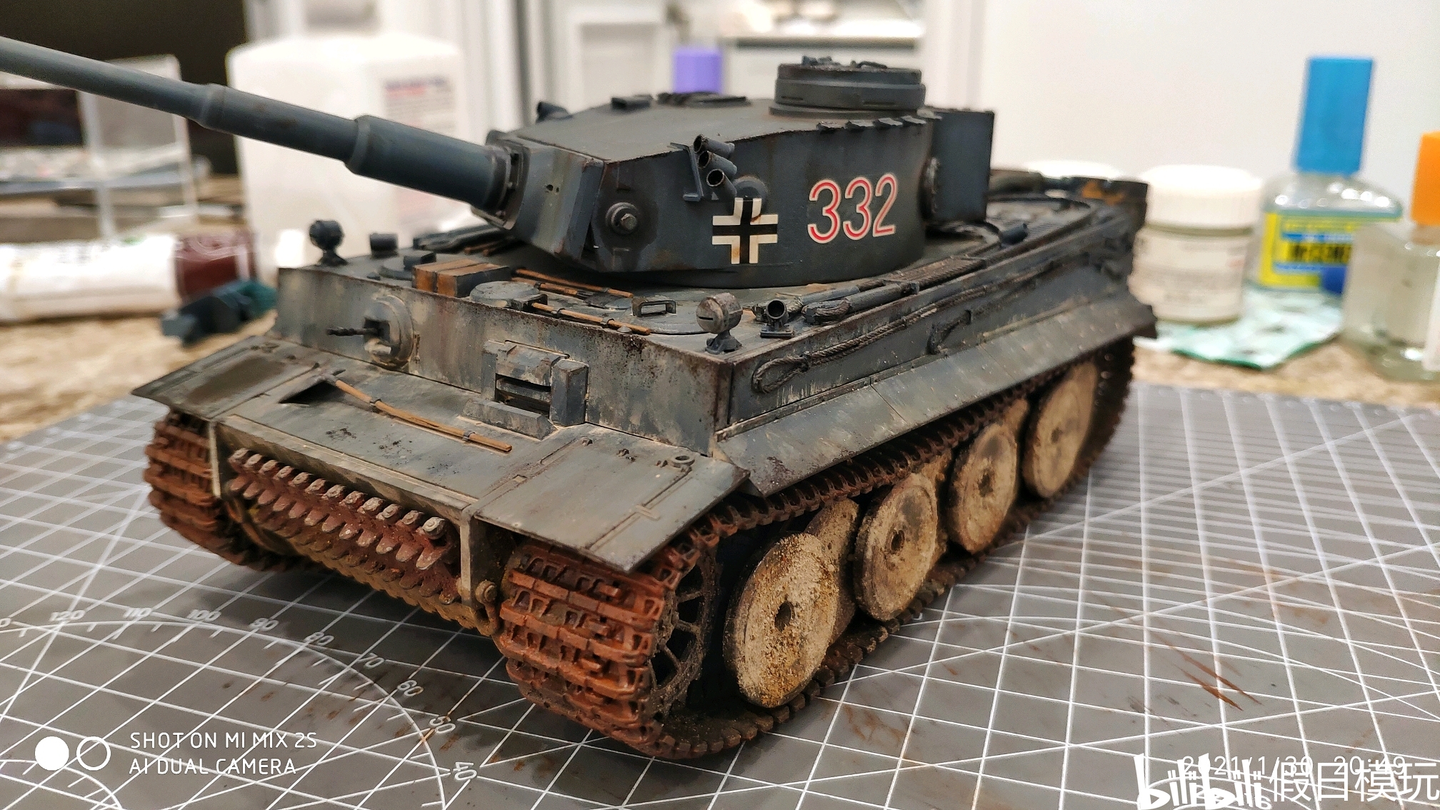 田宫35216 虎式1/35坦克 中途经手旧化分享