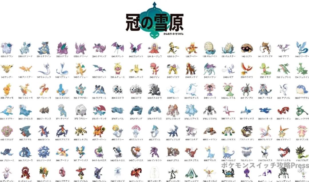 《宝可梦剑盾》冠之雪原配信纪念壁纸,历代神兽齐聚!