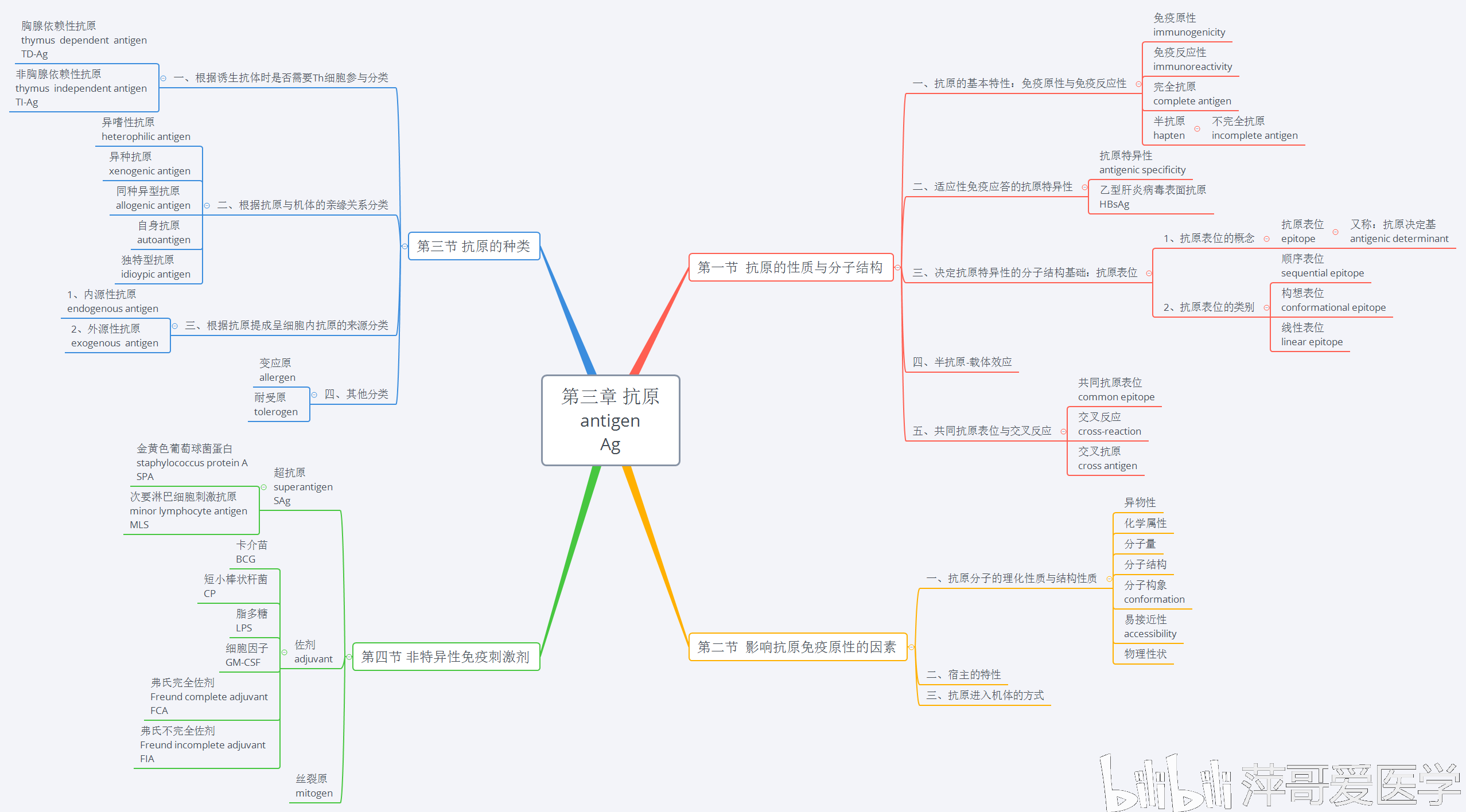 医学免疫学思维导图名词中英文对照沈阳医学院25章萍哥