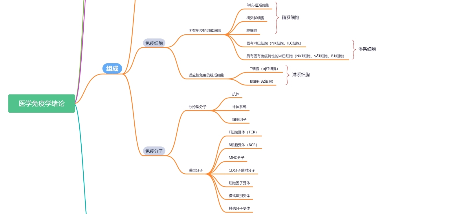 医学免疫学 思维导图(绪论)