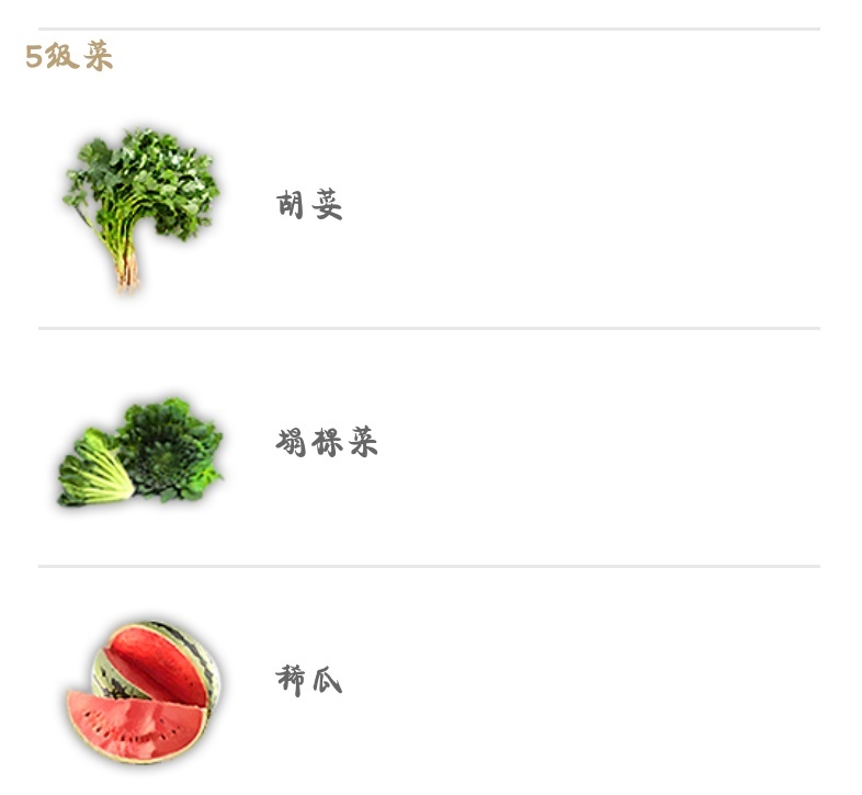 妄想山海最全攻略二菜的分类高端食物材料都在这里
