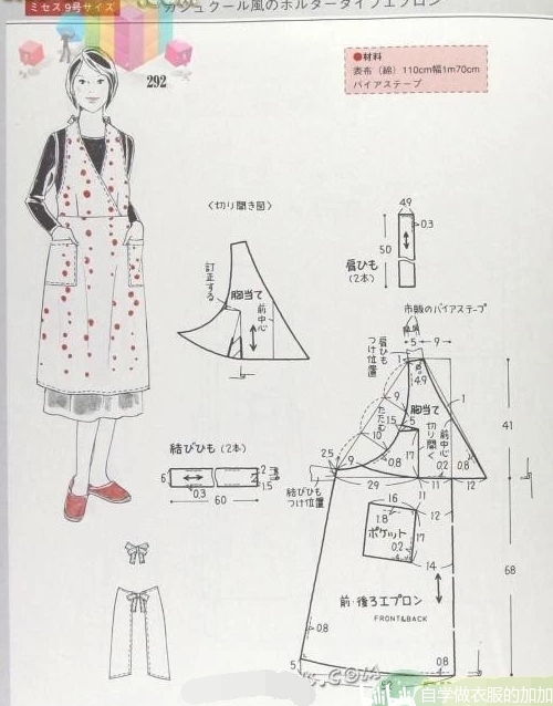 5款围裙裁剪图布艺手工图纸