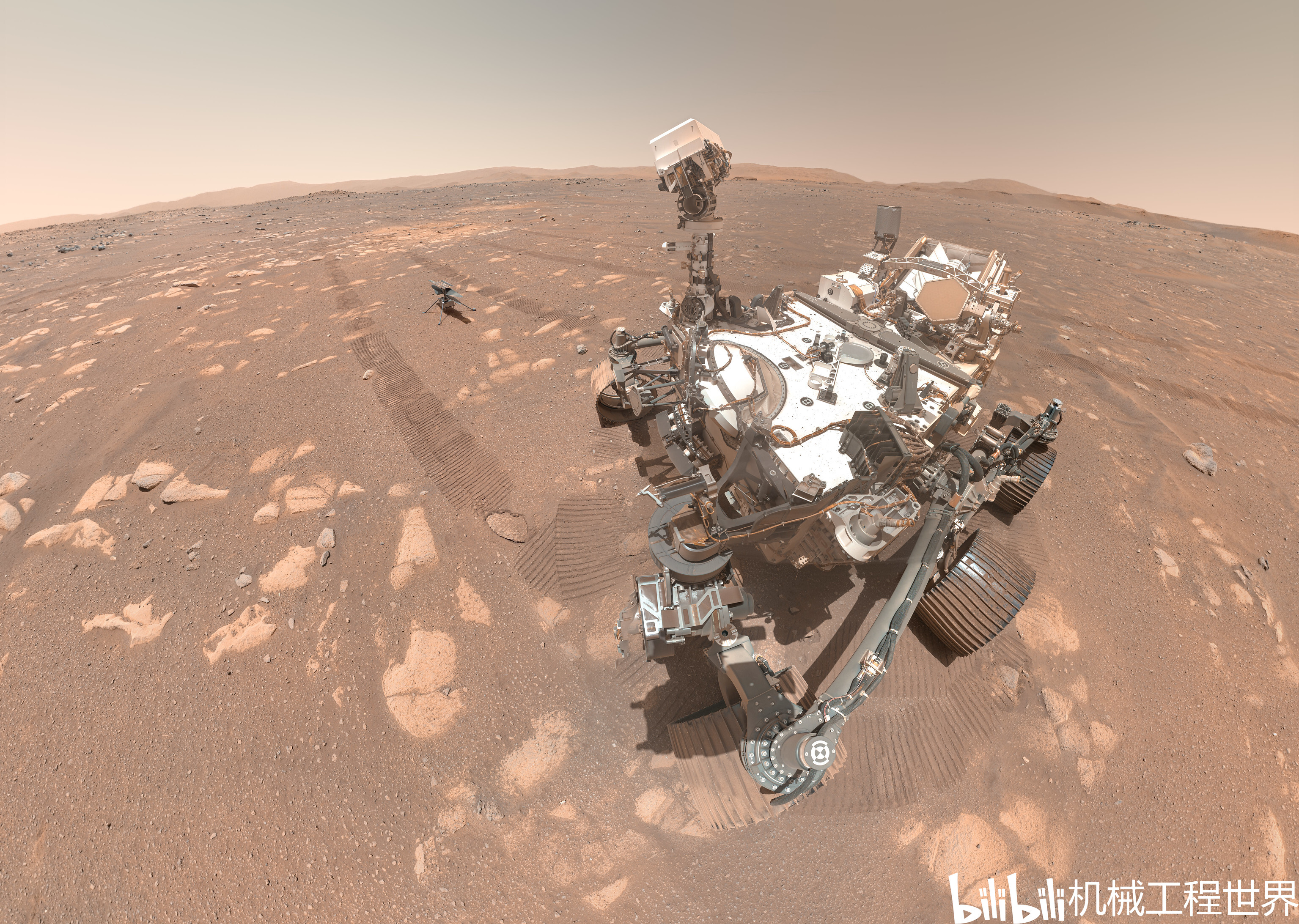 毅力号火星车和火星无人机(ingenuity)的合照相片(最后一张图片有彩蛋