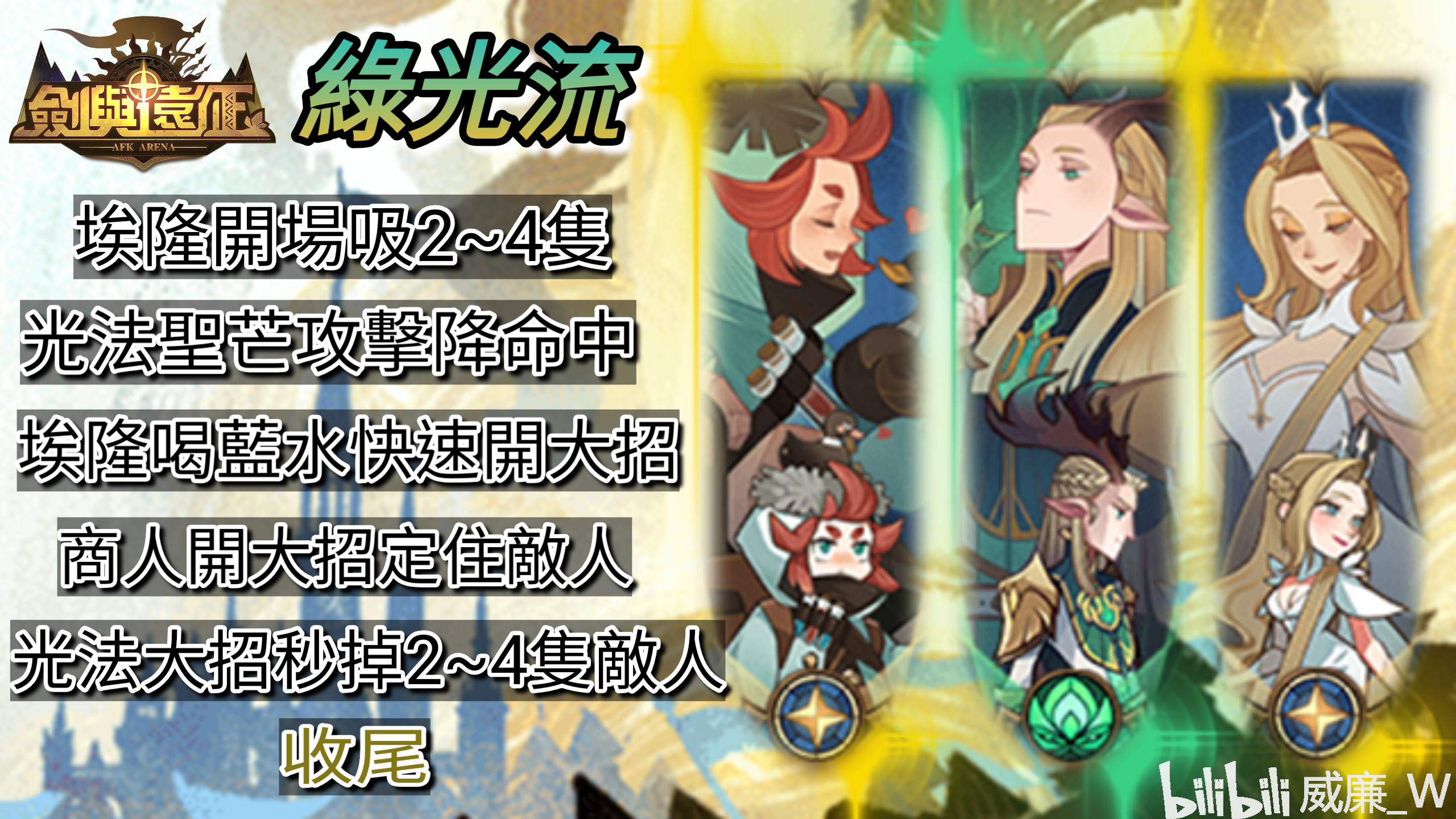 afkarena剑与远征平民后期流派绿光流威廉w