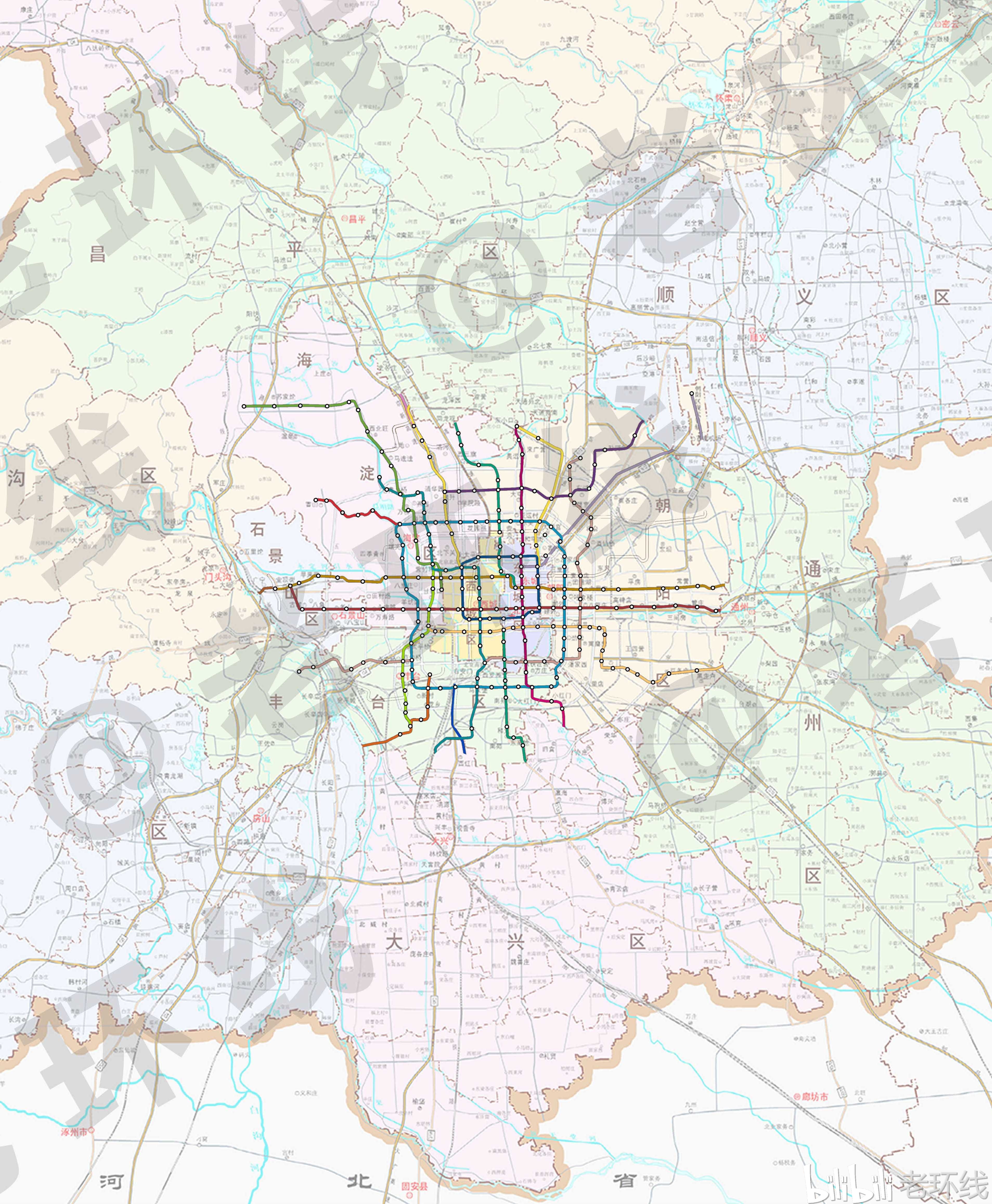 北京地铁线路图——"空城计"    在新一轮的北京总体规划中(2016-2035
