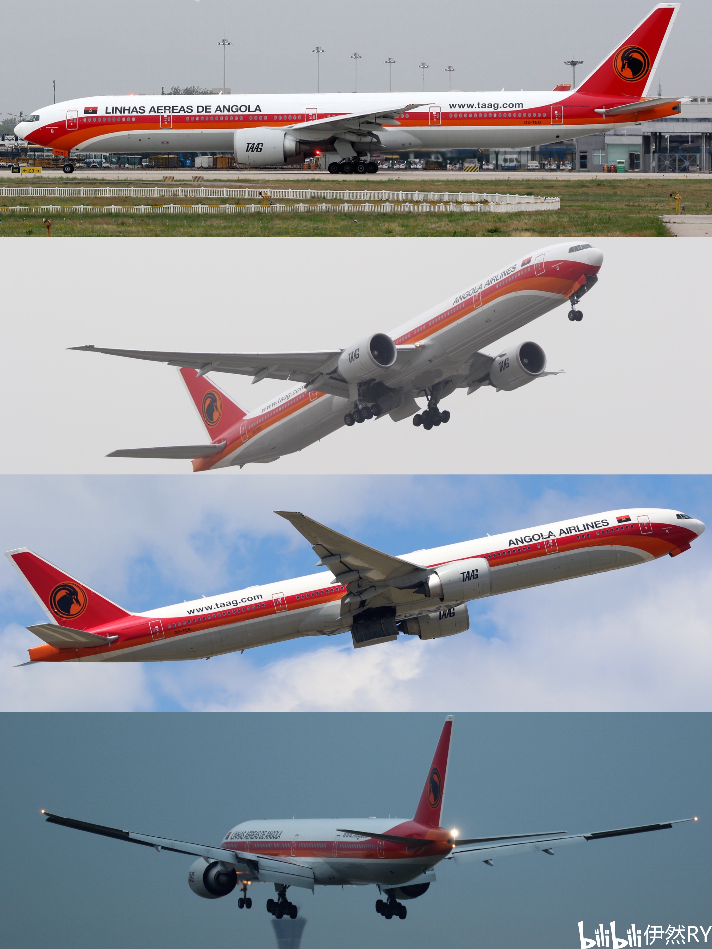 安哥拉航空77w在首都机场