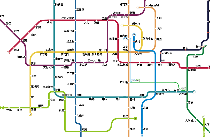 自制广州地铁2021年底线路图v100非官方