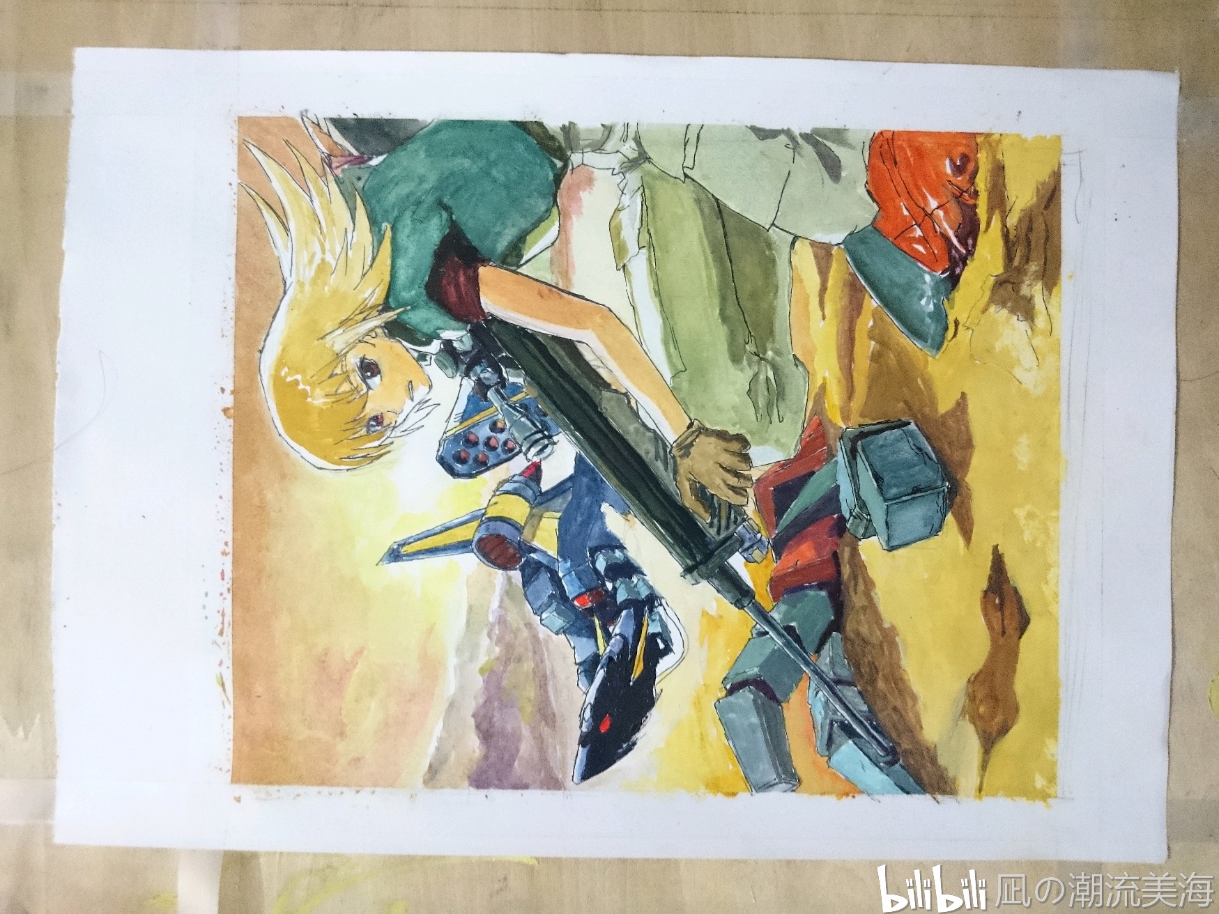 还没学水彩时用a4纸画的,很粗糙
