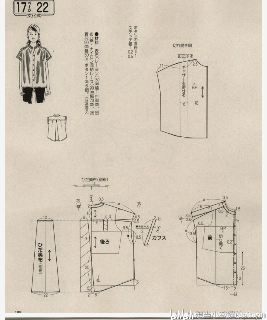 分享【9张女式短袖裁剪图】上衣打版图纸