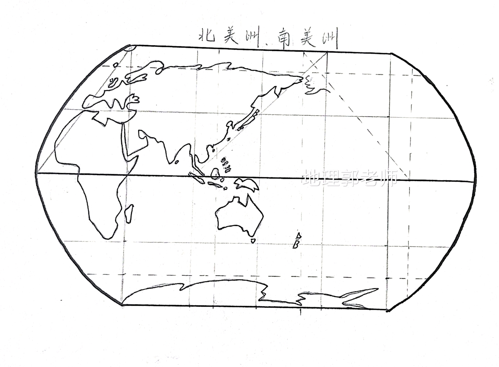 手绘地图世界地图画法北美洲和南美洲