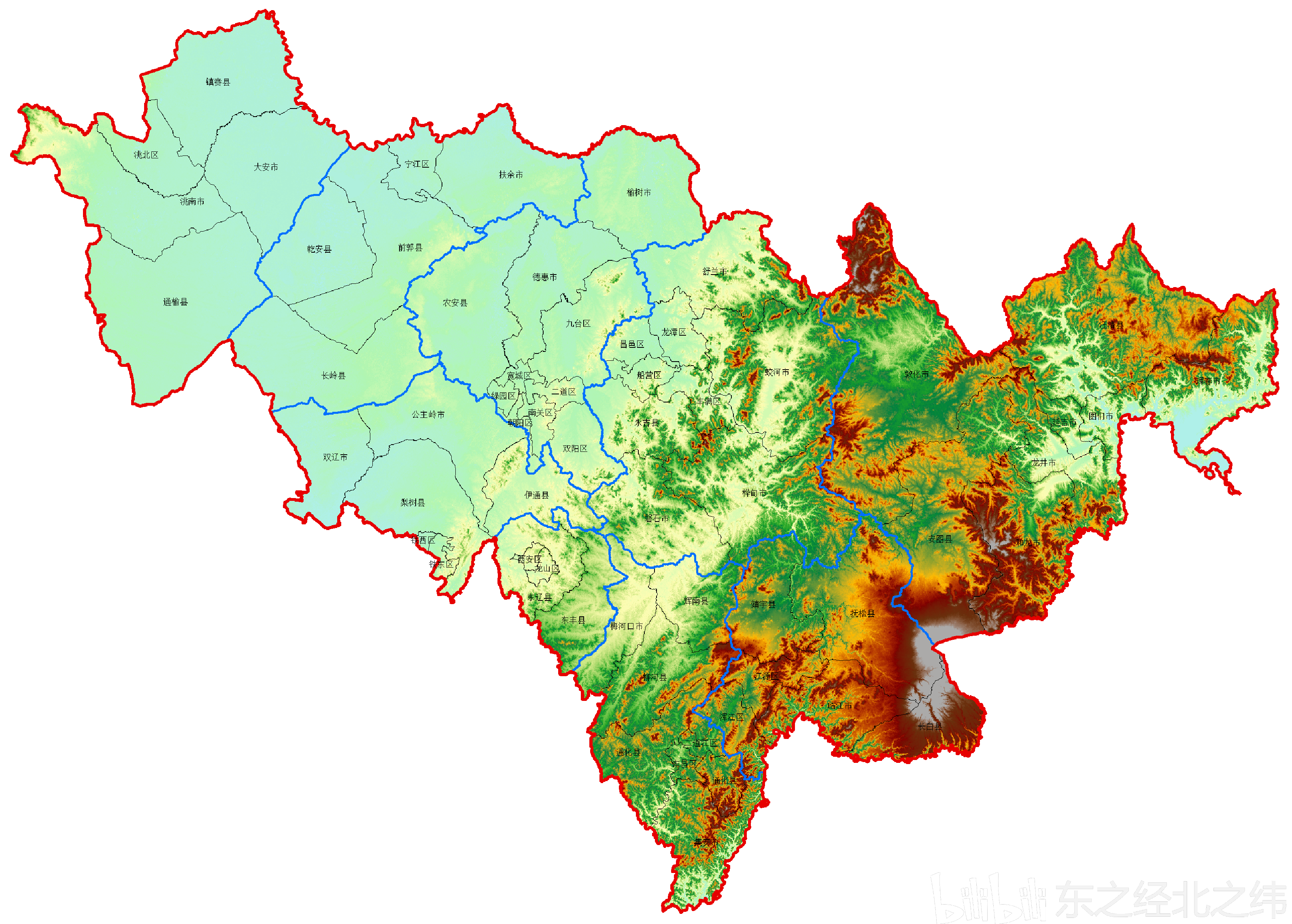 东北三省地形图分享