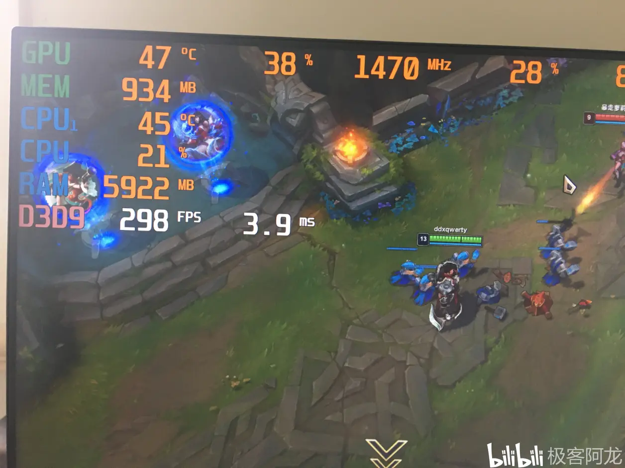 游戏测试 lol 1080p最高特效 300fps吃鸡 1080p 全极致特效 143fps。 2k