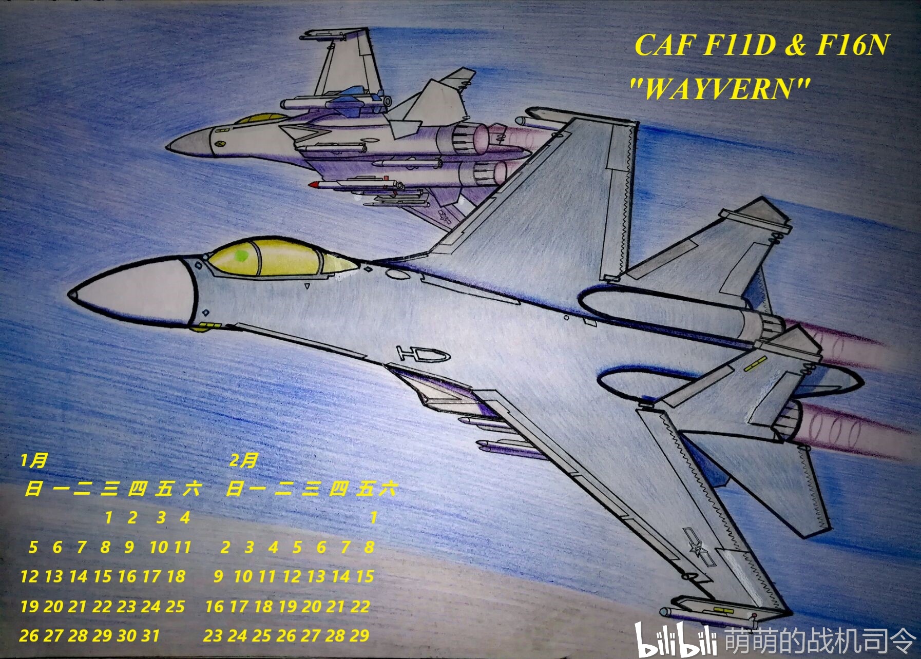 1-2月《双足飞龙》人民空军3.5代大型战斗机双雄:歼11d和歼16
