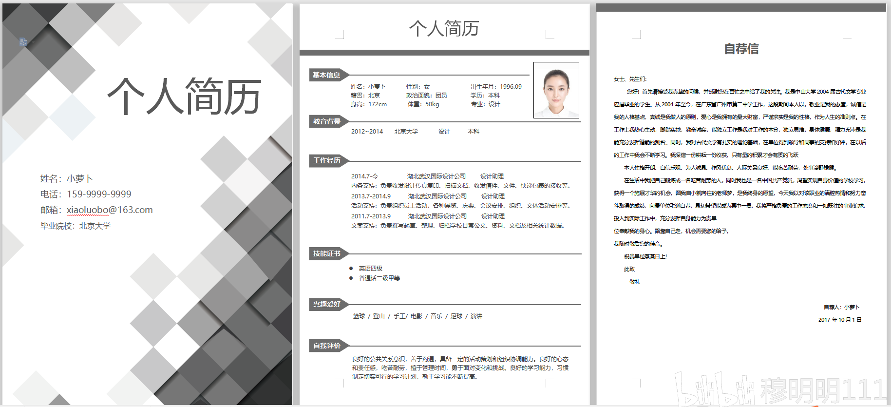 面试精囊 230个精选简历模板