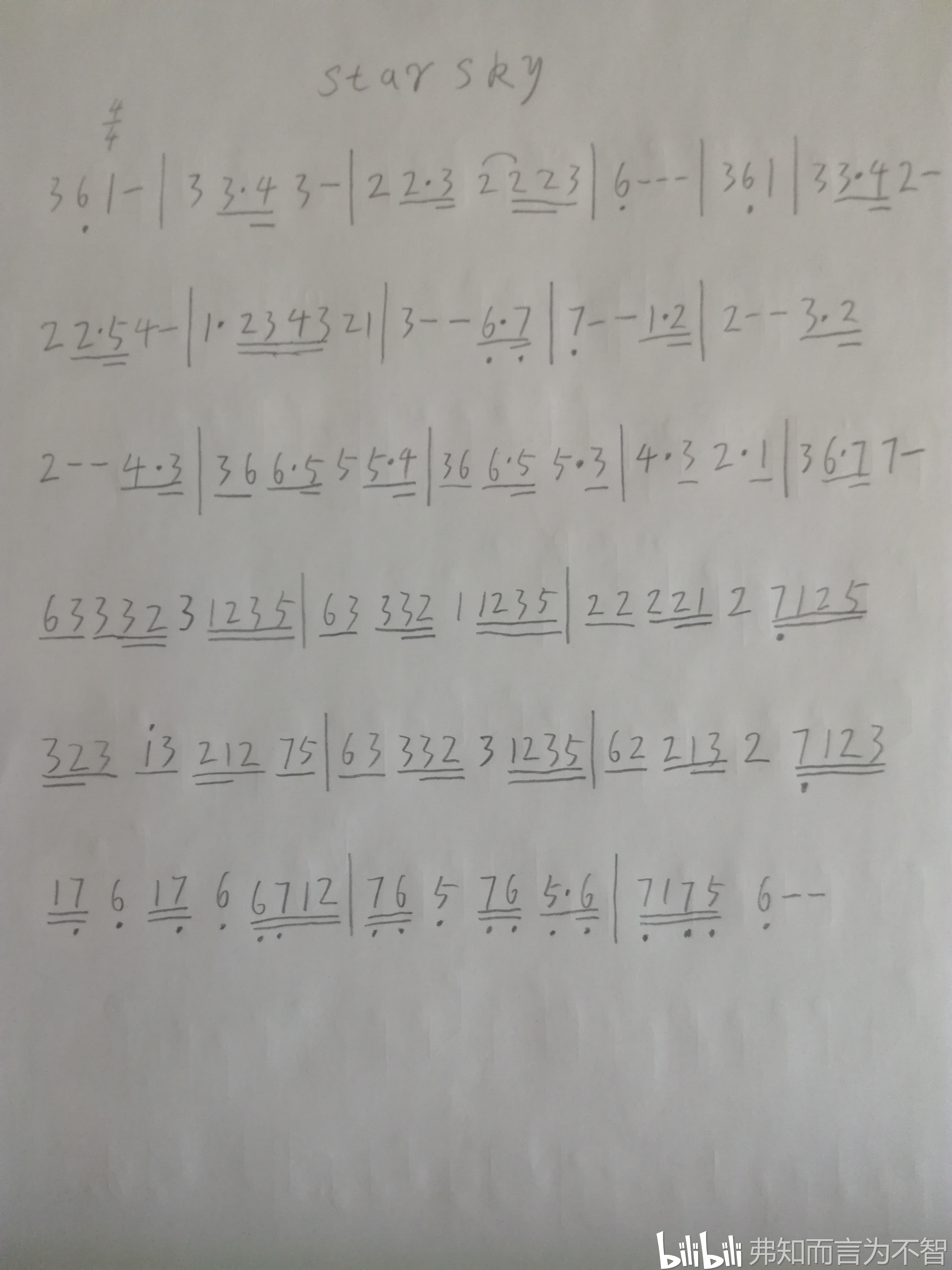 Starsky简谱,stars简谱 star sky,曲谱,乐谱,五线谱,简谱