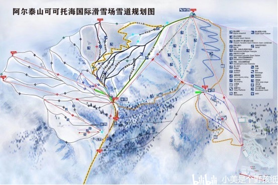 可可托海滑雪场测评雪场篇坐缆车滑野雪9公里机压雪道滑到脚酸