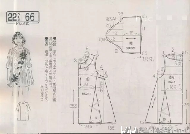分享10张女士上衣裁剪图纸样图纸