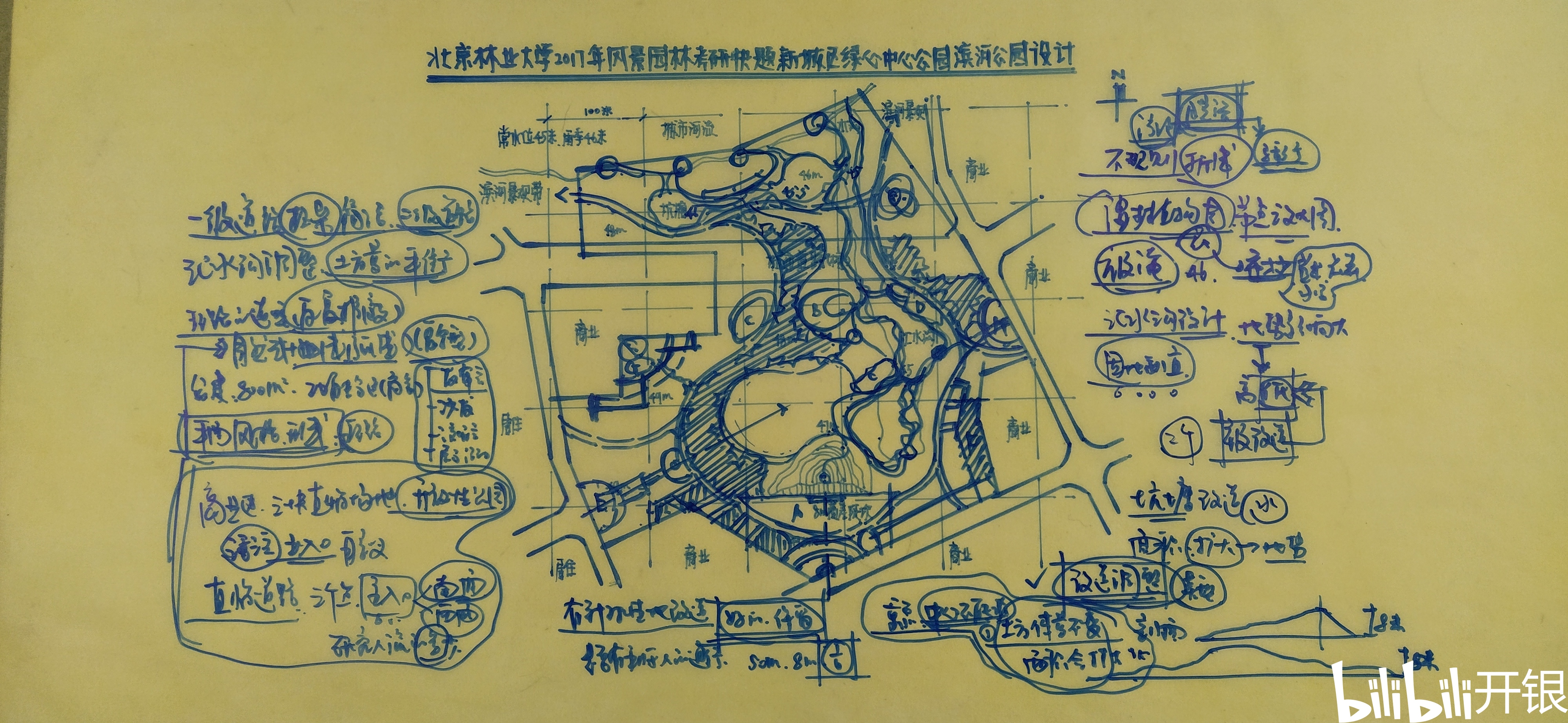 风景园林景观考研快题方案设计草图北林南林华农华工浙林东林西北林