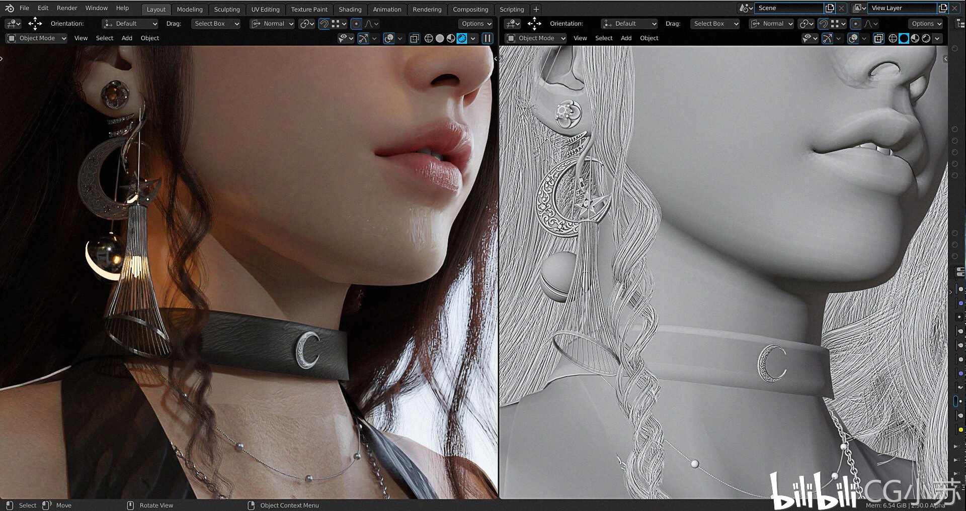 blender 2.9制作cg-夜之女神全流程分解!