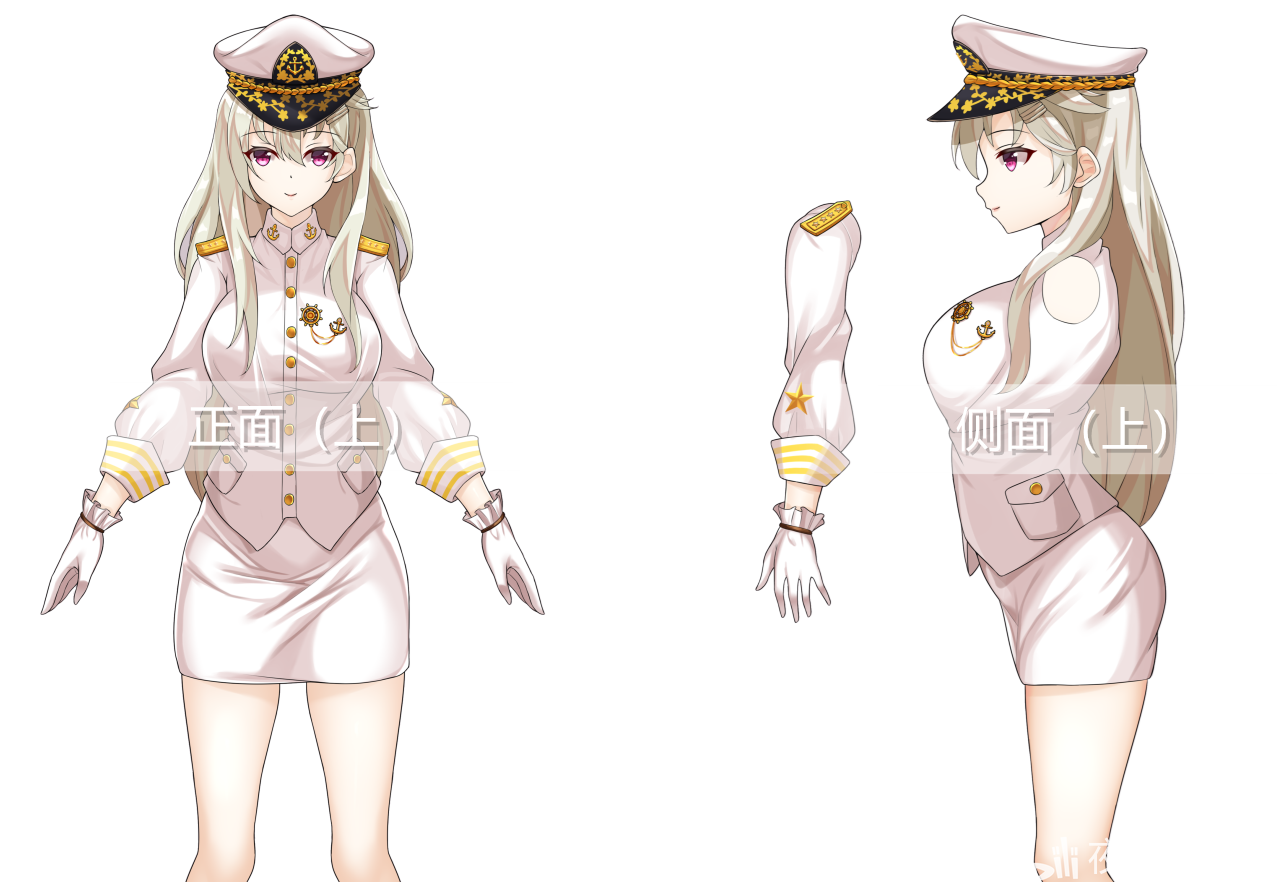 二次元人物创作:阳向夜音【人设 三视图】