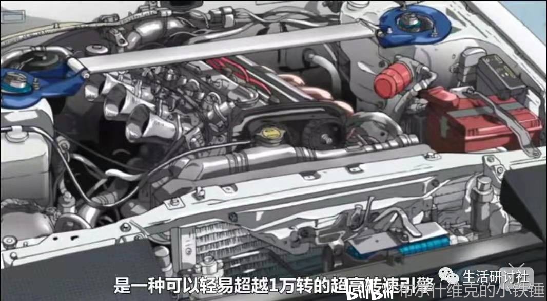 最终调校后的4a-geu引擎及机舱细节(截取自《头文字d》动画)